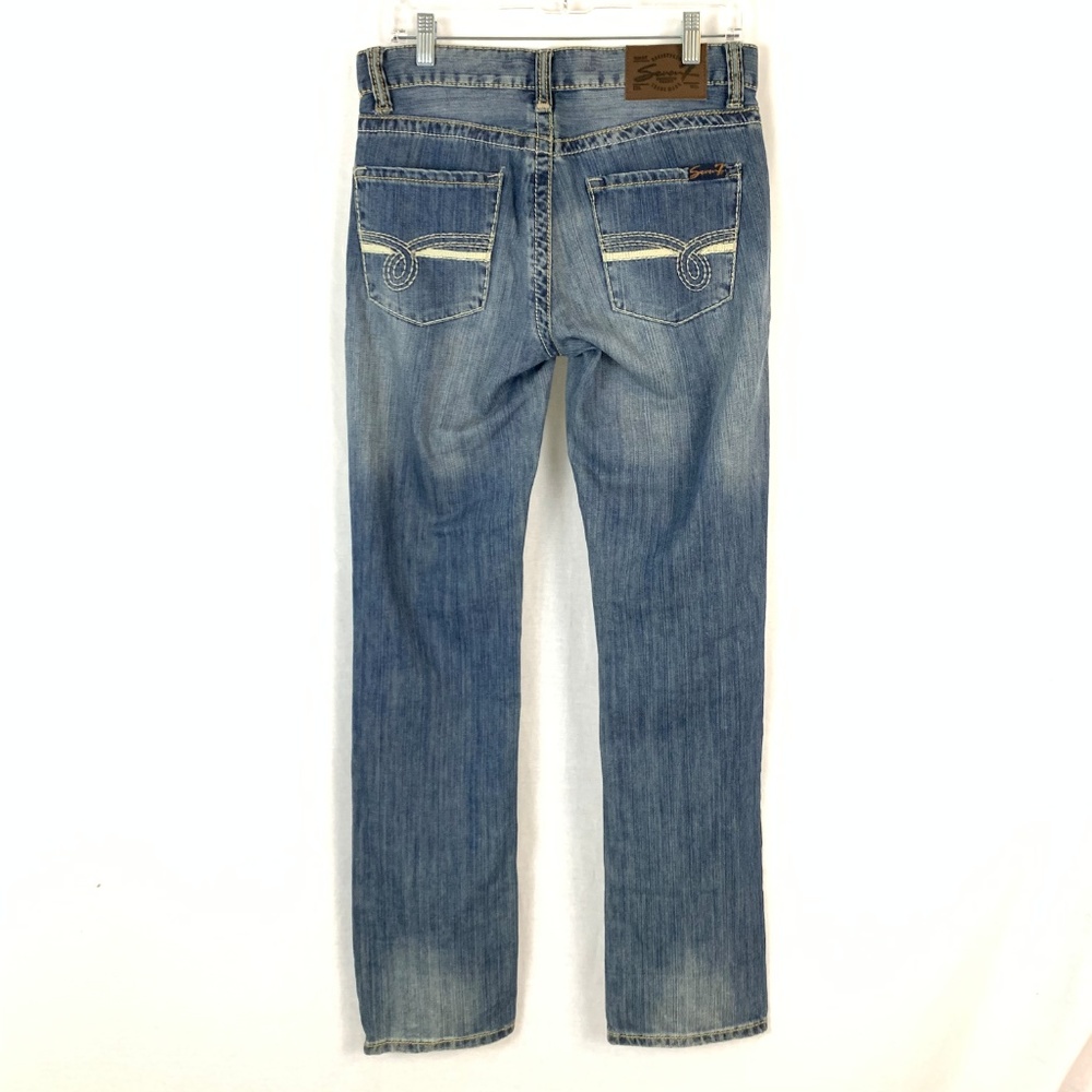 Seven7 Medium Wash Straight Leg Jeans 33" inseam - Picture 2 of 6